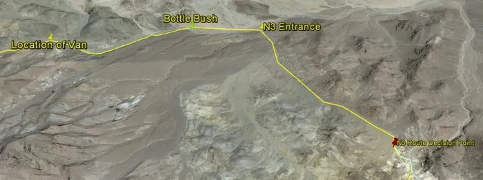 Journey from the van to N3 entrance to the South decision point.